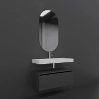 Мебель для ванной комнаты Armadi Art Flat 100 подвесная, антрацит матовый
