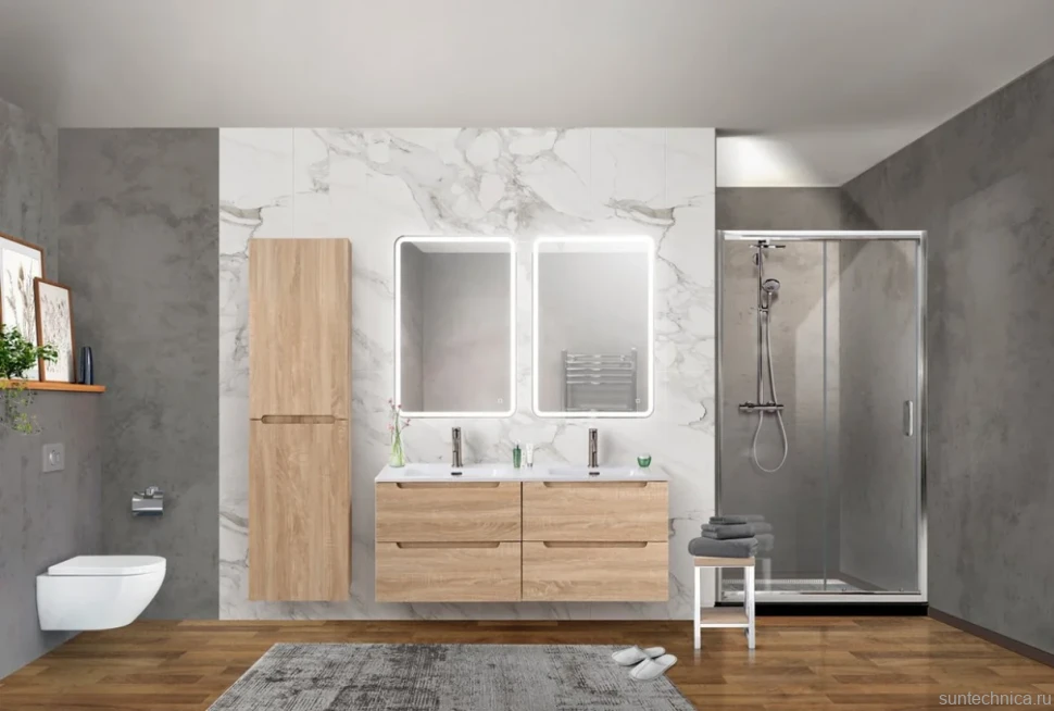 Тумба с раковиной BelBagno Etna 120 rovere bianco