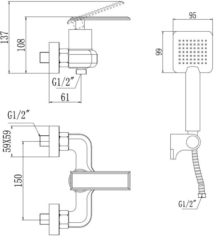 Смеситель для душа Savol S-600107T