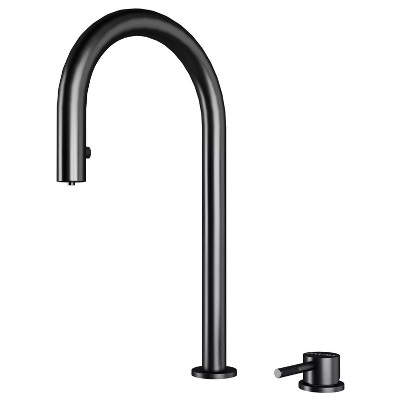 Смеситель для кухни Paulmark Estetica Es218006-GM вороненая сталь