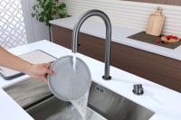 Смеситель для кухни Paulmark Estetica Es218006-GM вороненая сталь