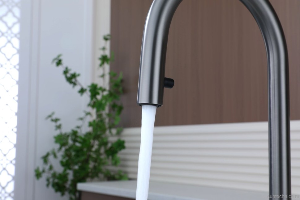 Смеситель для кухни Paulmark Estetica Es218006-GM вороненая сталь