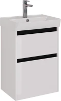 Тумба под раковину Lemark Combi 50 черная, белая глянцевая