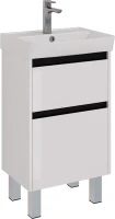 Тумба под раковину Lemark Combi 50 черная, белая глянцевая