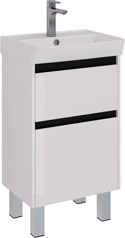 Тумба под раковину Lemark Combi 50 черная, белая глянцевая