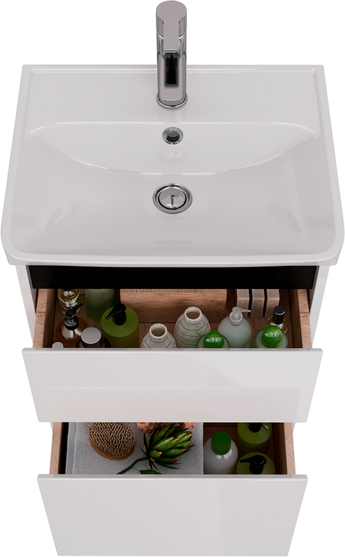 Тумба под раковину Lemark Combi 50 черная, белая глянцевая