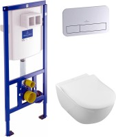 Комплект Унитаз подвесной Villeroy & Boch Subway 2.0 5614R201 alpin + Кнопка Viconnect 9224 9061 хром + Инсталляция 9224 6100