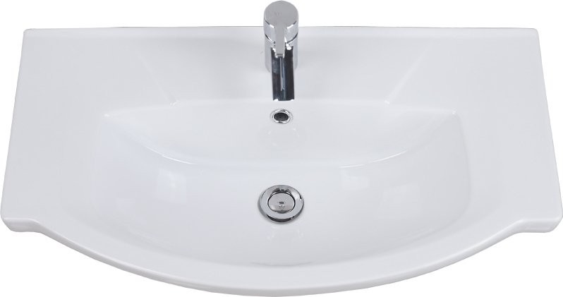 Тумба с раковиной Runo Эрика 75 напольная, глянцевая белая