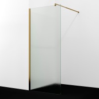 Душевая перегородка Wasserkraft Rur 30W 90 см, профиль матовое золото, стекло текстурное