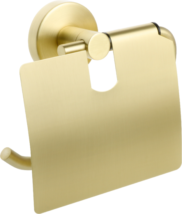 Держатель туалетной бумаги Fixsen Comfort Gold FX-87010 с крышкой, золото сатин