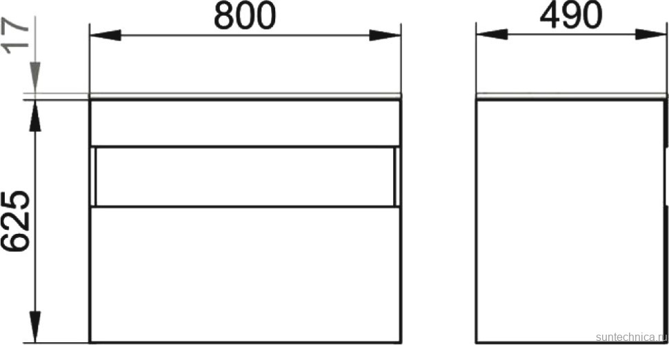 Тумба под раковину Keuco Stageline 32862 80 см, инокс матовый