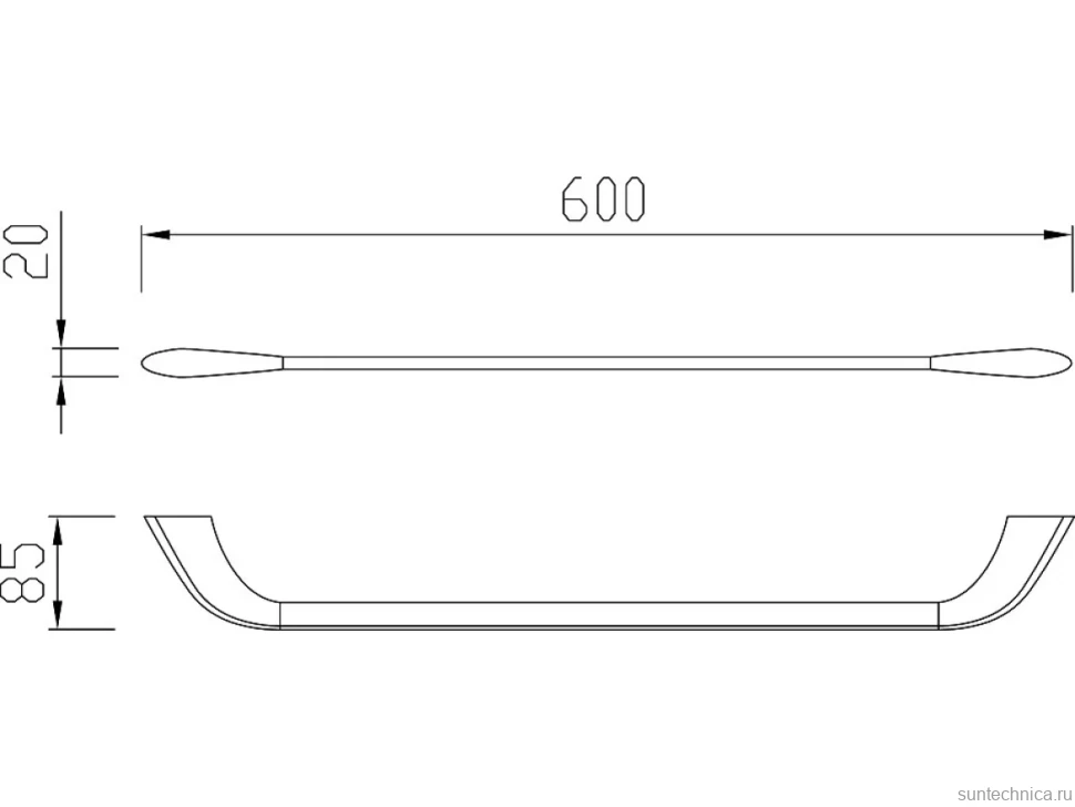Полотенцедержатель Cezares Liner TH-60-GM оружейная сталь