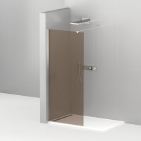 Душевая перегородка Cezares Liberta -L-1-80-120-BR-Cr профиль хром, стекло бронза