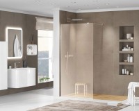 Душевая перегородка Cezares Liberta -L-1-80-120-BR-Cr профиль хром, стекло бронза