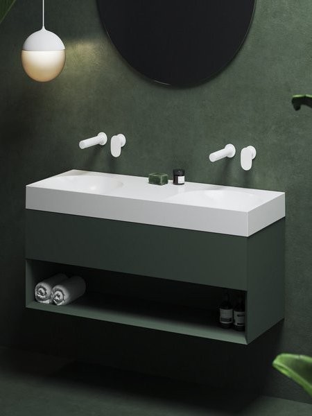 Тумба с раковиной Ravak Lite SD 120 серо-зеленая