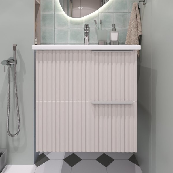 Тумба с раковиной STWORKI Хаммель 55 бежевая