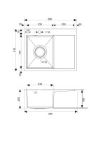Мойка кухонная РМС MRK-5851BL-L c дозатором, графит