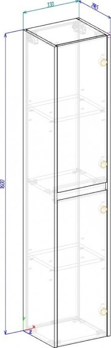Шкаф пенал для ванной BelBagno Kraft 33 R, pino pasadena