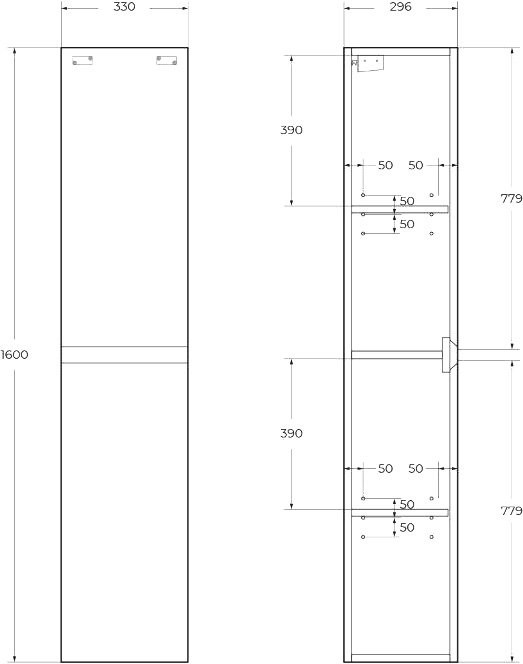 Шкаф пенал для ванной BelBagno Kraft 33 R, pino pasadena