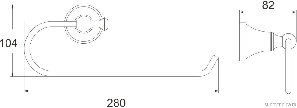 Полотенцедержатель Rose RG1906T пепельный