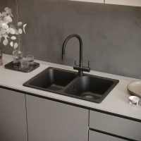 Мойка кухонная Domaci Болонья М-260-002 черная Мойка кухонная Domaci Болонья М-260-002 черная