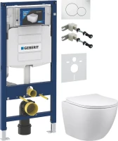 Комплект Унитаз подвесной Vincea Globo + Крепления Geberit Duofix 111.815.00.1 к стене + Звукоизоляция + Инсталляция UP 320 111.300.00.5 + Кнопка Sigma 01 115.770.11.5 белая