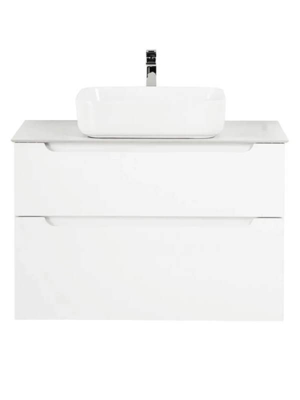 Тумба с раковиной BelBagno Etna 80 2 ящика, со столешницей, bianco lucido