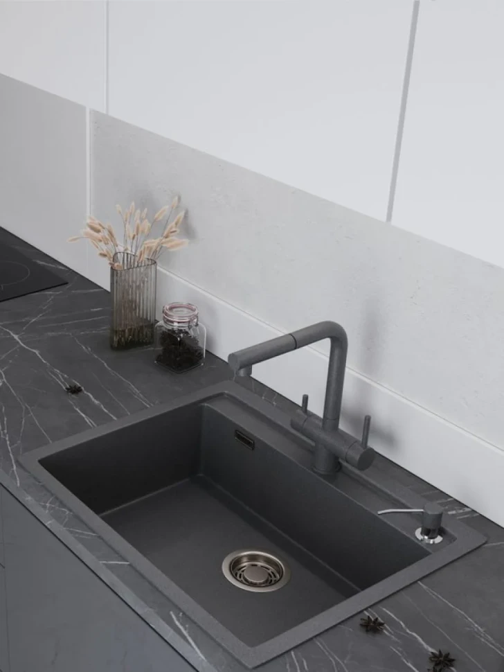 Мойка кухонная Emar Quartz EMQ-1640.Q антрацит