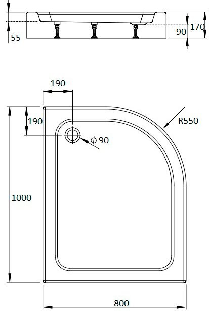 Поддон для душа Radaway Laros E Compact L