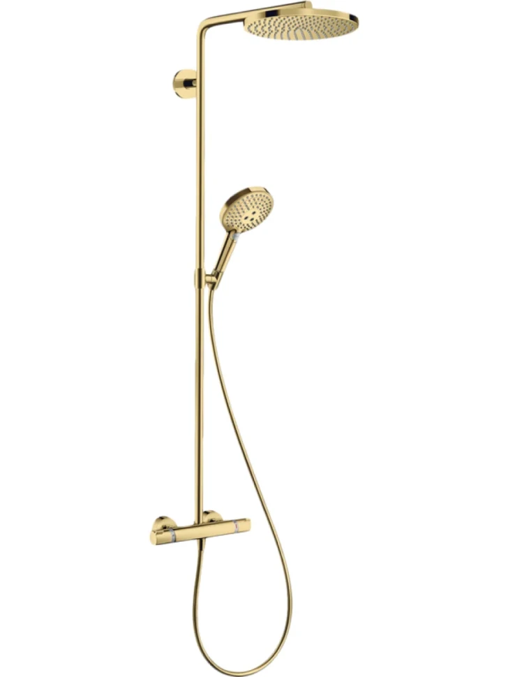 Душевая стойка Hansgrohe Raindance Select S 240 1jet 27633990 Showerpipe, полированное золото