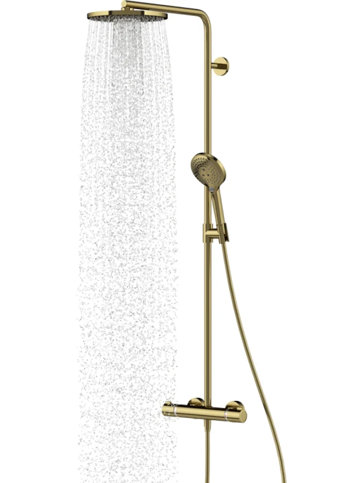 Душевая стойка Hansgrohe Raindance Select S 240 1jet 27633990 Showerpipe, полированное золото