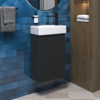 Тумба с раковиной Wellsee WC Area 221802000 40 см, цвет матовый темно-серый