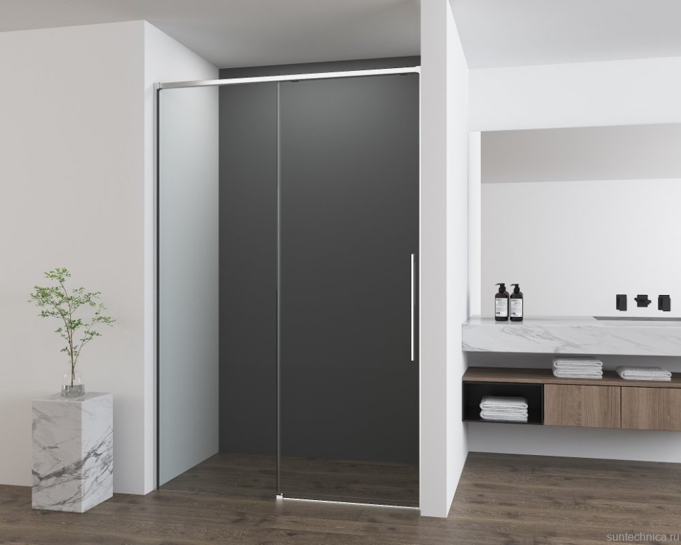 Душевая дверь в нишу Vincea Ultima VDS-7UL100CL 100 см, профиль хром, стекло прозрачное