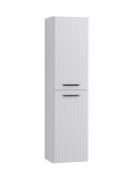 Шкаф-пенал для ванной BelBagno Due 40 подвесной, ручки матовый темный никель, белый металлик