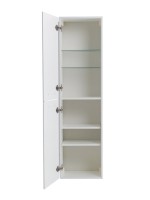 Шкаф-пенал для ванной BelBagno Due 40 подвесной, ручки матовый темный никель, белый металлик