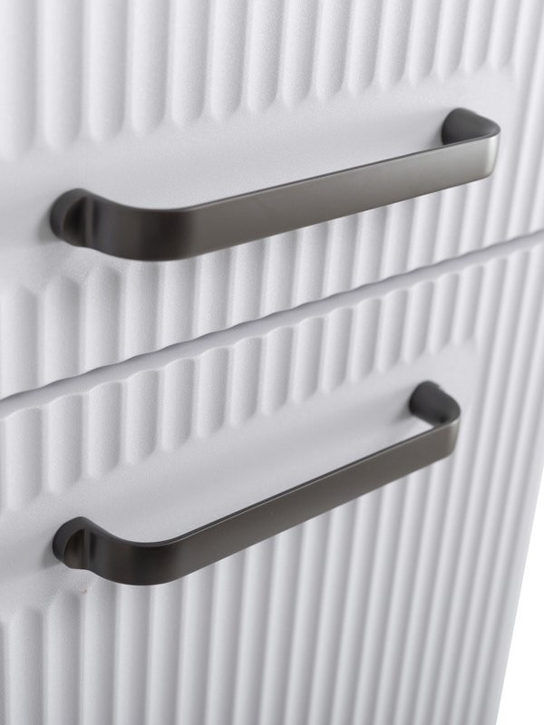 Шкаф-пенал для ванной BelBagno Due 40 подвесной, ручки матовый темный никель, белый металлик