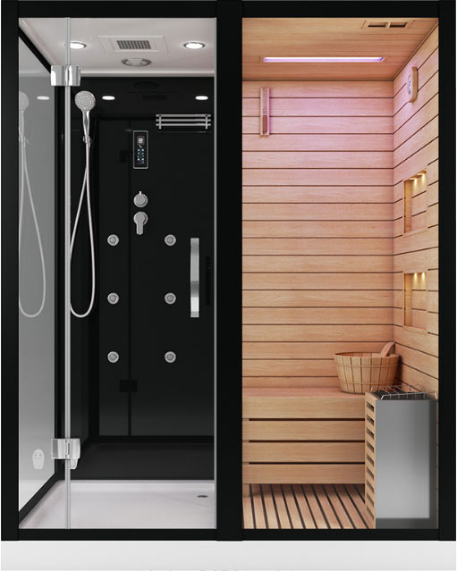 Душевая кабина Ceruttispa Albano Nero-R Black 8348 с сауной