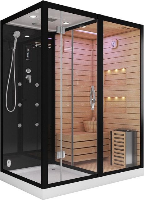 Душевая кабина Ceruttispa Albano Nero-R Black 8348 с сауной