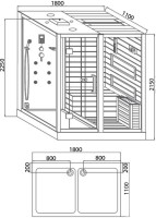Душевая кабина Ceruttispa Albano Nero-R Black 8348 с сауной