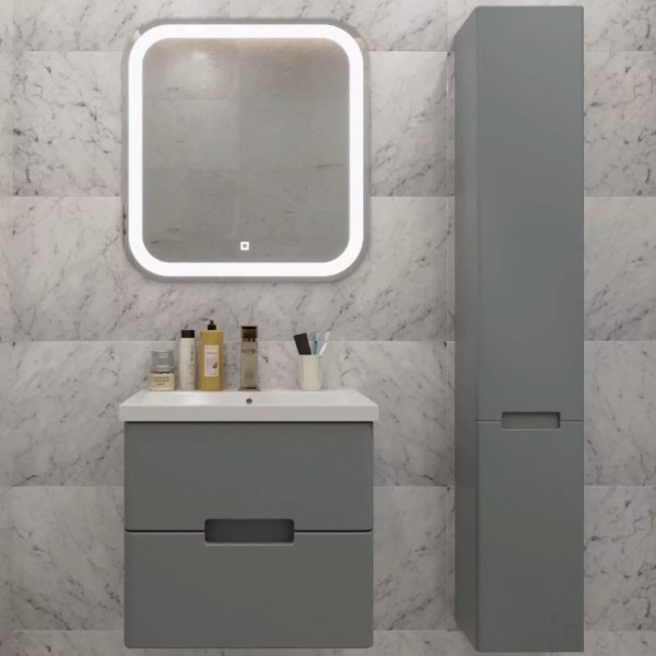 Мебель для ванной комнаты SanStar Noche 60 подвесная, графит софт, раковина Como