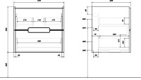 Мебель для ванной комнаты SanStar Noche 60 подвесная, графит софт, раковина Como