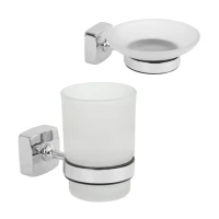 Набор Стакан Fixsen Kvadro 61306 + Мыльница 61308 Набор Стакан Fixsen Kvadro 61306 + Мыльница 61308