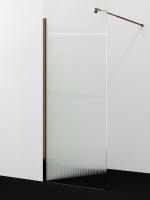 Душевая перегородка Wasserkraft Rur 30W 110 см, профиль розовое золото, стекло рифленое