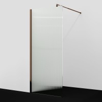 Душевая перегородка Wasserkraft Rur 30W 110 см, профиль розовое золото, стекло рифленое