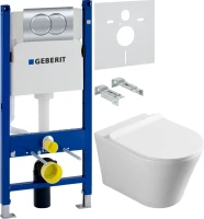 Комплект Унитаз подвесной Vincea Vito + Инсталляция Geberit Duofix Delta 458.149.21.1 с кнопкой смыва, хром + Звукоизоляция