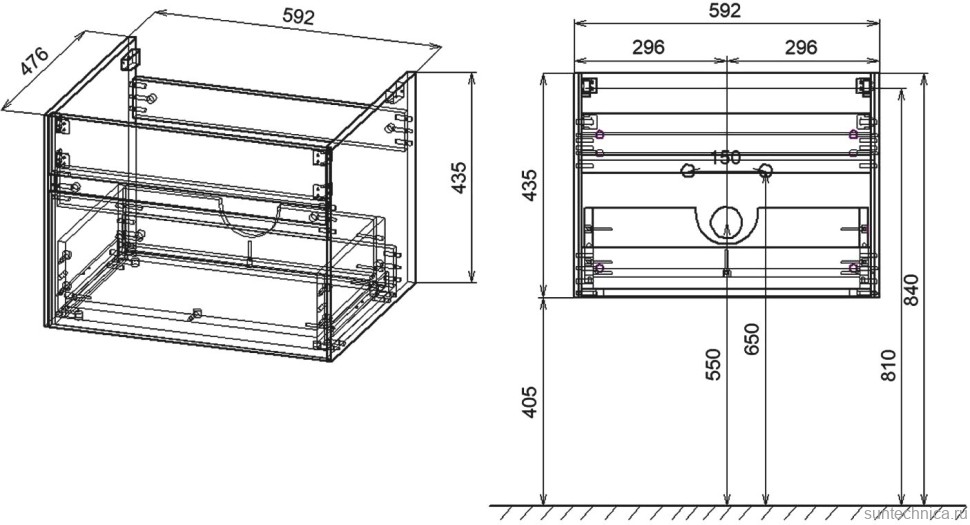 Тумба с раковиной Vincea Chiara 60 натуральный дуб