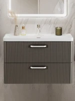 Мебель для ванной комнаты BelBagno Due 80 ручки белые, оружейная сталь