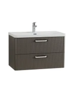 Мебель для ванной комнаты BelBagno Due 80 ручки белые, оружейная сталь