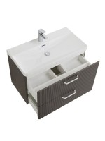 Мебель для ванной комнаты BelBagno Due 80 ручки белые, оружейная сталь