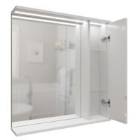 Зеркало Mixline Лайн 60 правое с подсветкой, белое